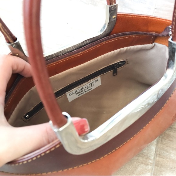 BRAND NEW Genuine Leather Brown Bag made in Italy - Picture 3 of 7
